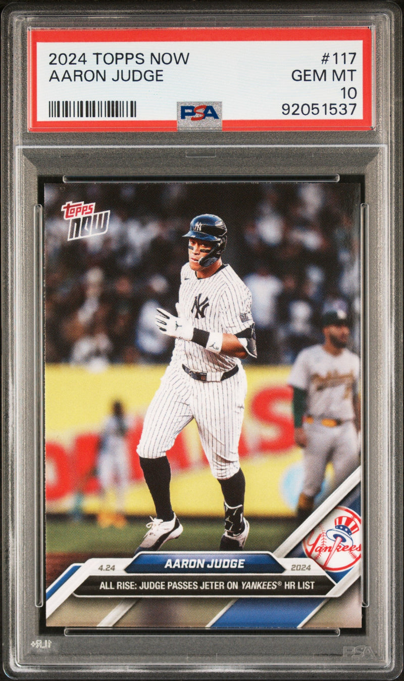 Graded 2024 Topps Now Aaron Judge #117 Baseball Card PSA 10 Gem Mint