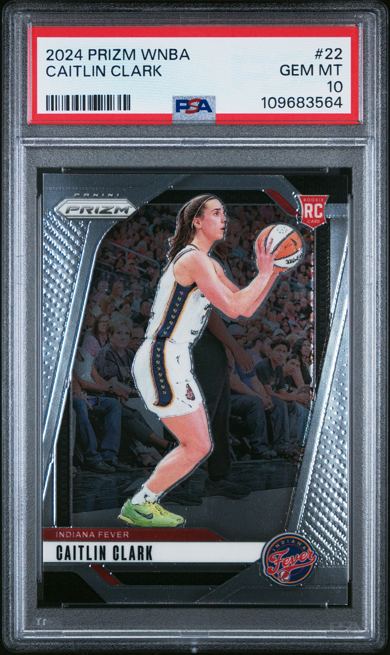 Graded 2024 Panini Prizm Caitlin Clark #22 Rookie RC Basketball Card PSA 10 Gem Mint