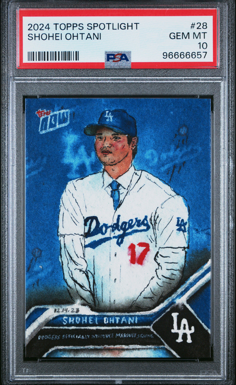 Graded 2024 Topps Spotlight Shohei Ohtani #28 Baseball Card PSA 10 Gem Mint