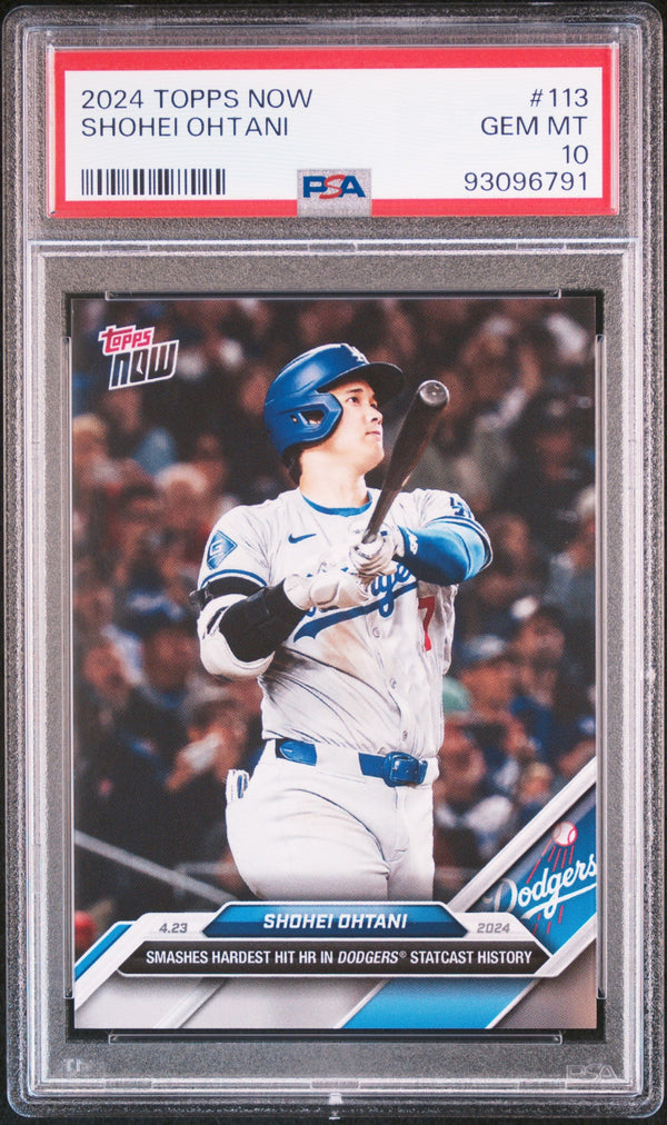 Graded 2024 Topps Now Shohei Ohtani #113 Baseball Card PSA 10 Gem Mint