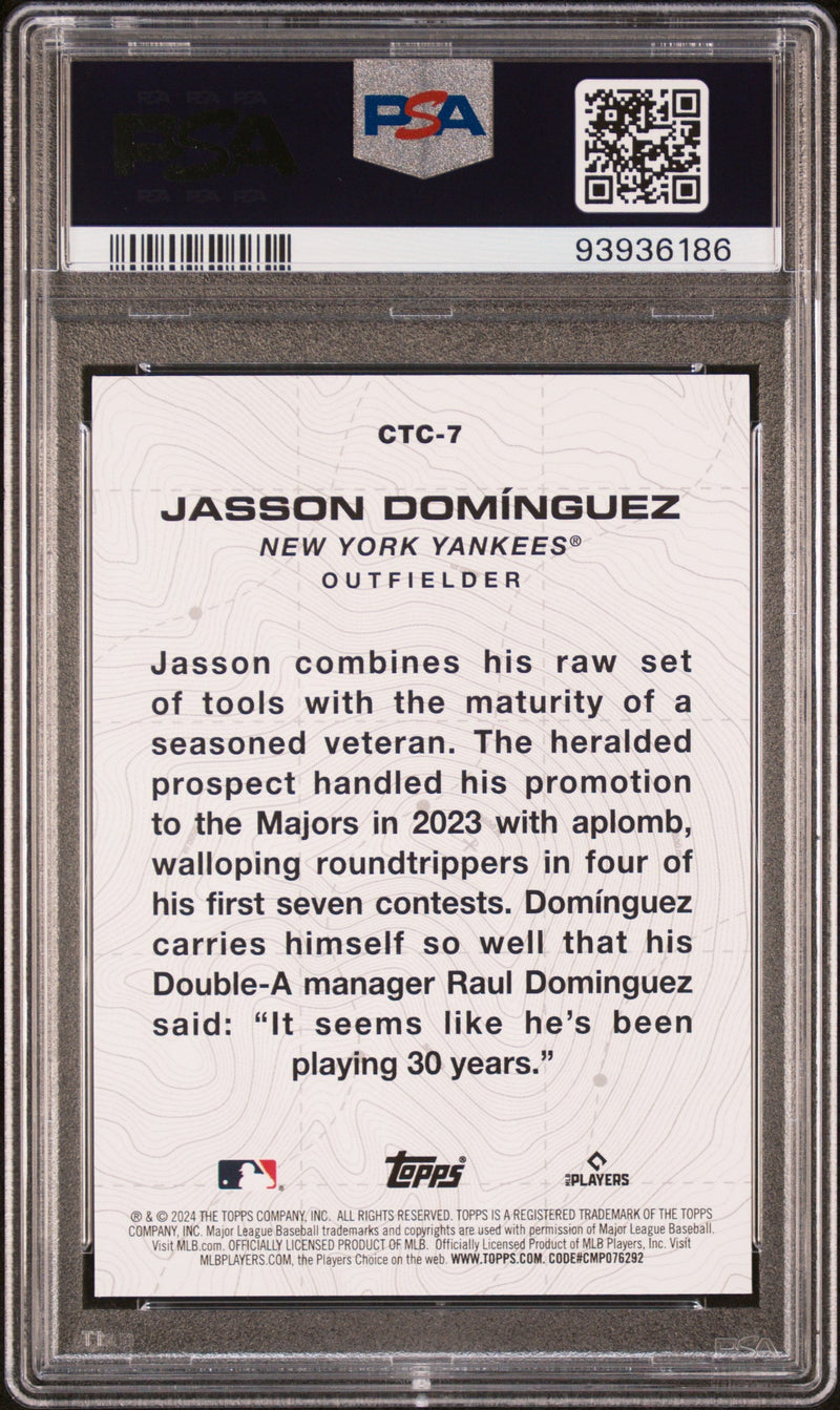 Graded 2024 Topps Jasson Dominguez #CTC7 City to City Rookie RC Baseball Card PSA 10 Gem Mint