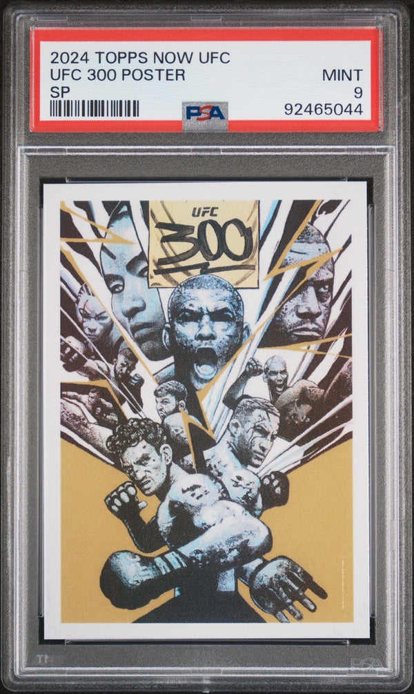 Graded 2024 Topps Now UFC Short Print UFC 300 Poster UFC MMA Card PSA 9 Mint