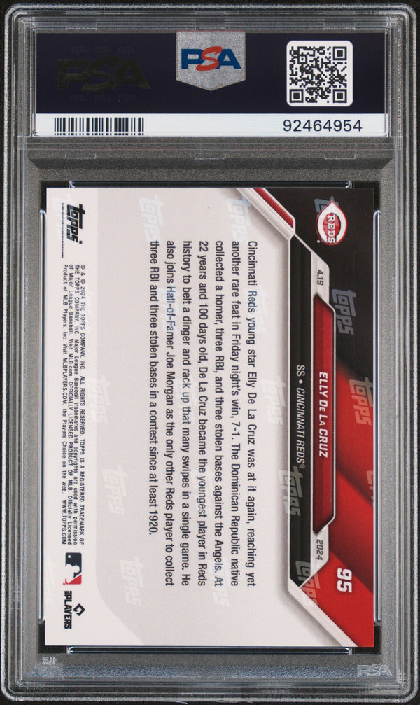 Graded 2024 Topps Now Elly De La Cruz #95 Rookie RC Baseball Card PSA 9 Mint