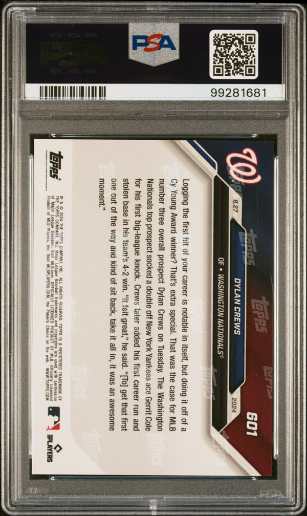 Graded 2024 Topps Now Dylan Crews #601 Rookie RC Baseball Card PSA 9 Mint